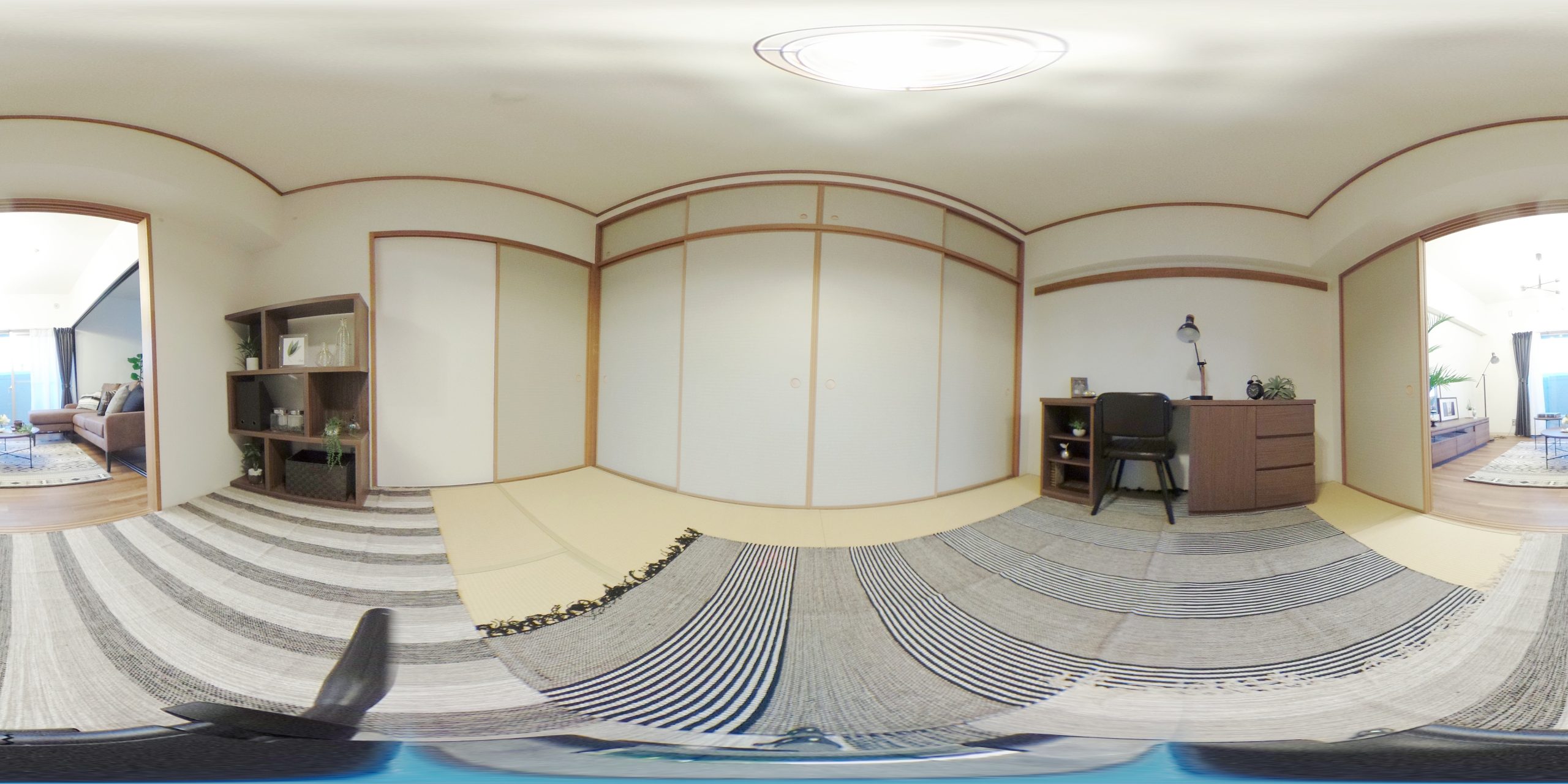 和室3D 襖もこだわりの水玉デザイン!取っ手もかわいくナチュラルテイストです