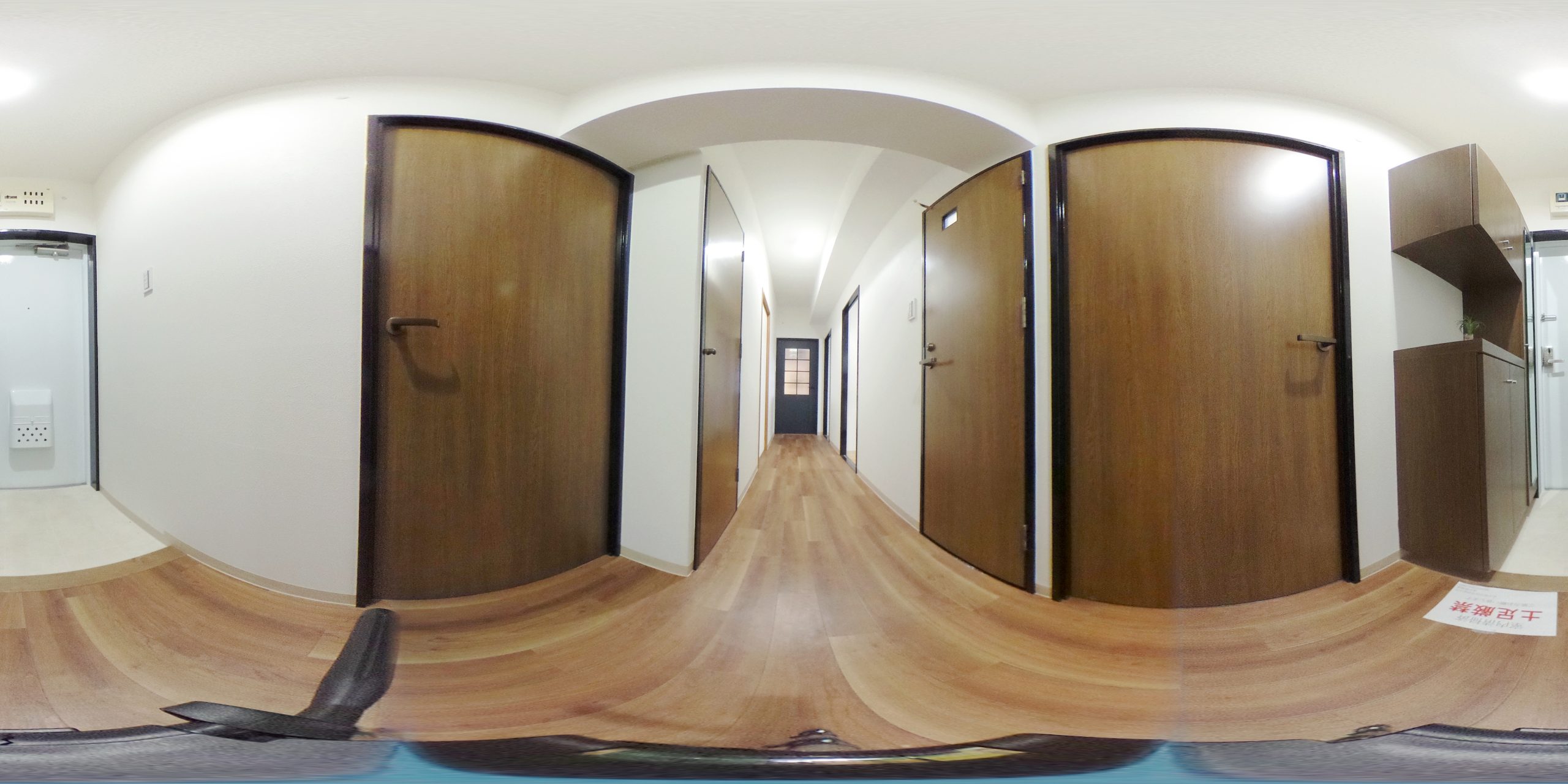 廊下3D 大きなシューズクローゼットもある玄関は明るく広々しています